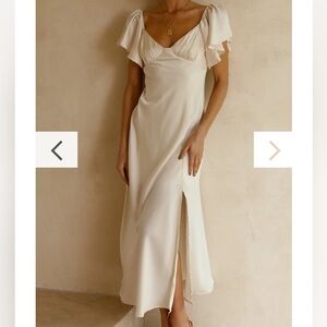 Louisa Midi Dress - champagne